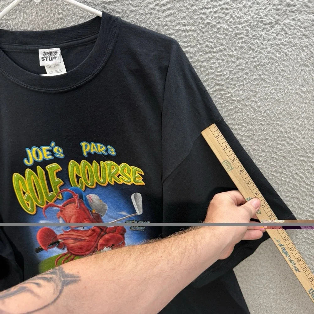 Vintage Joes Crab Shack Shirt Adult‎ 2XL XXL Black Crewneck Grunge 90s Y2K Golf